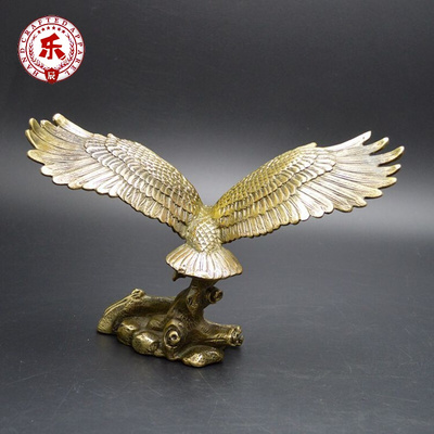 甄萌樂(lè)辰仿古銅器純銅鷹擺件金鵬大展宏圖家居裝飾工藝禮品古玩 默認(rèn)顏色