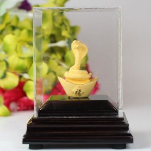 永隆金號(hào) 千足鑄金工藝禮品 擺件 十二生肖 金蛇送福 送朋友高檔生日禮物-珠寶首飾-亞馬遜